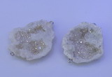 NGC1470 28*35mm - 40*45mm freeform plated druzy agate connectors