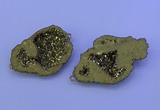 NGC1473 28*35mm - 40*45mm freeform plated druzy agate connectors