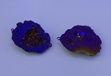 NGC1477 28*35mm - 40*45mm freeform plated druzy agate connectors