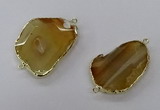 NGC1505 25*35mm - 35*40mm freeform druzy agate connectors