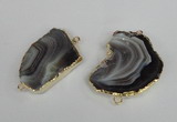 NGC151 25*40mm - 35*50mm freeform botswana agate connectors