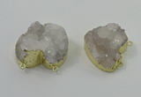 NGC1562 30*30mm - 35*35mm freeform druzy quartz connectors