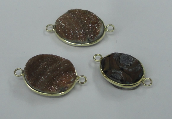 NGC157 15mm - 25mm freeform plated druzy agate connectors