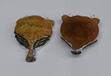 NGC1701 40*55mm - 45*60mm Fox-head agate gemstone connectors