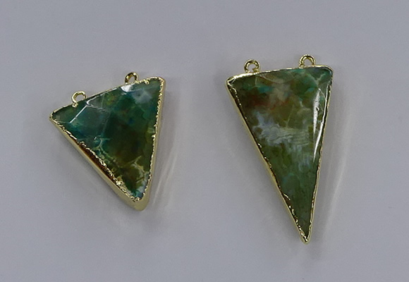 NGC1717 25*30mm - 25*40mm triangle agate gemstoen connectors