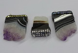 NGC1723 30*45mm - 35*55mm freeform druzy amethyst connectors