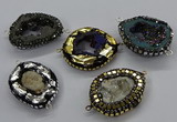 NGC1725 25*35mm - 30*40mm freeform druzy agate connectors