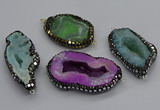 NGC1737 25*40mm - 35*55mm freeform druzy agate connectors