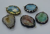 NGC1738 35*45mm - 40*55mm freeform druzy agate connectors