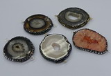 NGC1739 35*45mm - 40*50mm freeform druzy agate connectors