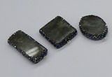 NGC1746 22*50mm - 30*40mm freeform labradorite connectors