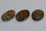 NGC1763 40*60mm oval ocean agate connectors wholesale