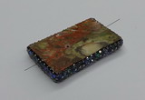 NGC1767 40*60mm rectangle ocean agate connectors wholesale