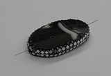 NGC1780 35*55mm oval agate gemstone connectors wholesale