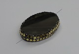 NGC1781 35*55mm oval agate gemstone connectors wholesale