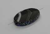 NGC1782 35*55mm oval agate gemstone connectors wholesale