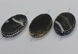 NGC1783 35*55mm oval agate gemstone connectors wholesale