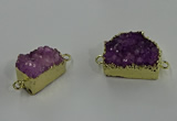 NGC1792 15*20mm - 22*30mm freeform druzy agate connectors