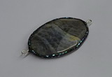 NGC1827 35*50mm oval agate gemstone connectors wholesale