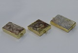 NGC1847 20*40mm - 30*45mm rectangle crazy lace agate connectors