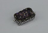 NGC1855 15*35mm - 22*30mm rectangle plated druzy amethyst connectors