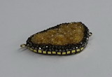 NGC1871 22*35mm - 25*40mm freeform druzy citrine connectors