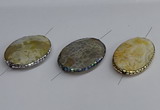 NGC1888 30*40mm - 30*45mm oval agate gemstone connectors