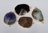 NGC190 25*35mm - 35*40mm freeform druzy agate connectors