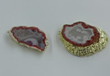 NGC1900 25*35mm - 35*40mm freeform south red agate connectors