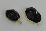 NGC244 20*30mm - 25*35mm freeform druzy agate gemstone connectors