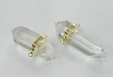 NGC266 15*45mm - 18*50mm faceted nuggets white crystal connectors