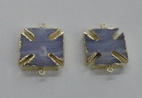 NGC275 26*26mm - 28*28mm blue lace agate gemstone connectors