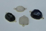 NGC333 15*20mm - 22*25mm freeform agate gemstone connectors