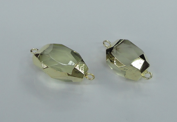 NGC338 15*20mm - 18*25mm faceted nuggets yellow quartz connectors