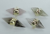 NGC349 18*30mm - 15*45mm faceted bicone mixed quartz connectors