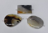 NGC358 25*35mm - 30*45mm freeform montana agate connectors