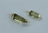 NGC373 10*25mm - 12*30mm faceted nuggets lemon quartz connectors