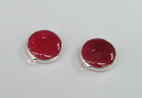 NGC382 18mm flat round agate gemstone connectors wholesale