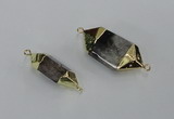 NGC414 10*25mm - 15*35mm faceted nuggets green phantom quartz connectors