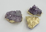 NGC439 20*25mm - 25*30mm freeform druzy amethyst gemstone connectors