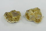 NGC441 25*35mm - 35*45mm freeform druzy agate gemstone connectors