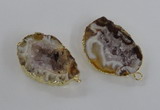 NGC445 18*25mm - 25*35mm freeform druzy agate gemstone connectors