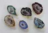 NGC451 18*25mm - 25*35mm freeform druzy agate gemstone connectors