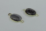 NGC458 12*16mm oval Botswana agate gemstone connectors wholesale