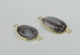 NGC459 13*18mm oval Botswana agate gemstone connectors wholesale