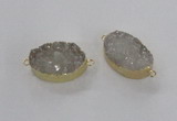 NGC470 20*30mm oval druzy agate gemstone connectors wholesale