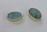 NGC474 20*30mm oval druzy agate gemstone connectors wholesale