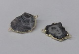 NGC485 15*25mm - 22*30mm freefrom plated druzy agate connectors