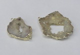 NGC490 25*35mm - 35*45mm freefrom plated druzy agate connectors