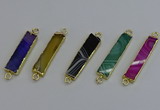 NGC5073 8*35mm - 10*40mm rectangle agate gemstone connectors